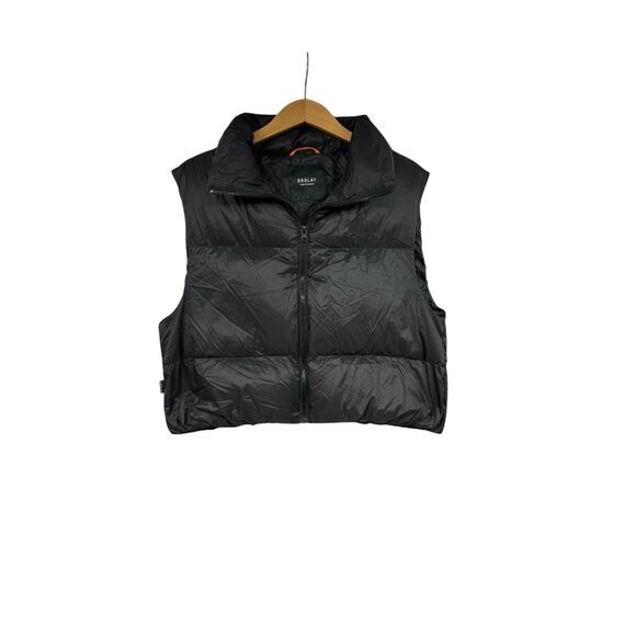 Orolay Duck Down Black Cropped Puffer Vest Fall Womens Large - Picture 1 of 7